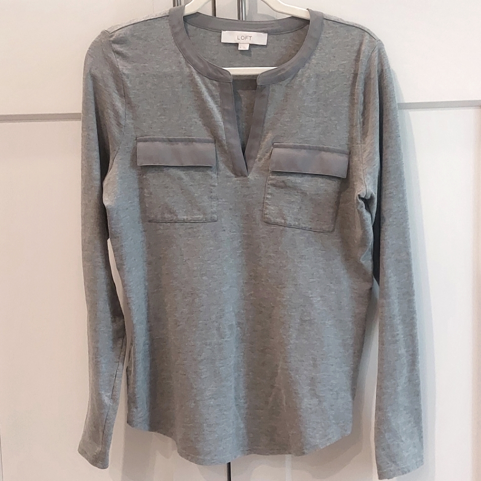 Loft Split Collar Top